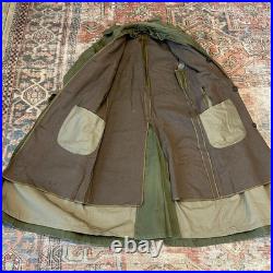 US ARMY VINTAGE OVERCOAT TRENCH 1951 Long Small Korean War Era with Liner CLEAN