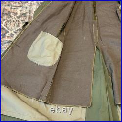 US ARMY VINTAGE OVERCOAT TRENCH 1951 Long Small Korean War Era with Liner CLEAN