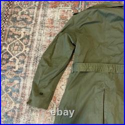 US ARMY VINTAGE OVERCOAT TRENCH 1951 Long Small Korean War Era with Liner CLEAN