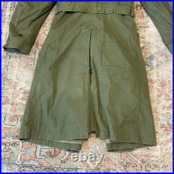 US ARMY VINTAGE OVERCOAT TRENCH 1951 Long Small Korean War Era with Liner CLEAN