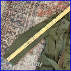 US ARMY VINTAGE OVERCOAT TRENCH 1951 Long Small Korean War Era with Liner CLEAN