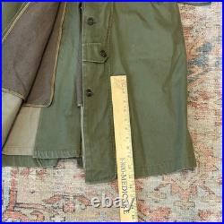 US ARMY VINTAGE OVERCOAT TRENCH 1951 Long Small Korean War Era with Liner CLEAN
