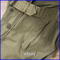 US ARMY VINTAGE OVERCOAT TRENCH 1951 Long Small Korean War Era with Liner CLEAN