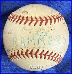 US Army Baseball Team Signed Autographed Military Rammers Vtg 1950s Korean War