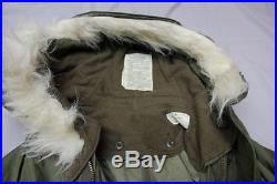 US Army Korean War 1950 Military Green Fishtail Shell Hooded Parka Coat Jacket M