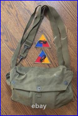 US Army Korean War JJ1-5 Lightweight Service Gas Mask WithBag + Patches