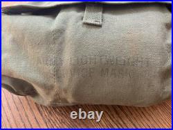 US Army Korean War JJ1-5 Lightweight Service Gas Mask WithBag + Patches