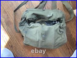 US Army Korean War JJ1-5 Lightweight Service Gas Mask WithBag + Patches