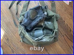 US Army Korean War JJ1-5 Lightweight Service Gas Mask WithBag + Patches