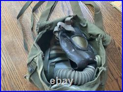 US Army Korean War JJ1-5 Lightweight Service Gas Mask WithBag + Patches