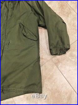 US Army Korean War Military M 1951 Fishtail Parka Shell Hooded Coat Jacket L GUC