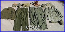 US Army M-1950/51 Korean War era Combat Uniform Jacket / Pants / Hat / More Used