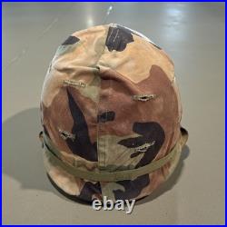 US Army M1 Helmet WithCamo Cover and Capac Liner Korean War