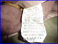 US Army Military Korean War Overcoat M-1950A Wool Liner Tipton Clothing 1951