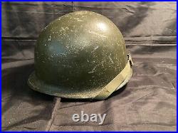 US Army WW2/Korea M1 Helmet With Rear Seam/Swivel Bale