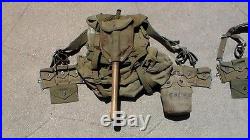 US Army WW2 & Korean War M-1945 Fieldpack Backpacks & Belts, Canteens, Shovels