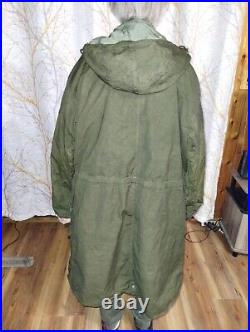 US Army WW2 M-42 mountian troop reversible parka dyed green. Item #8