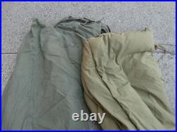 US Army WWII/Korean War Era Mummy Sleeping Bag with Cover and Wool Liner