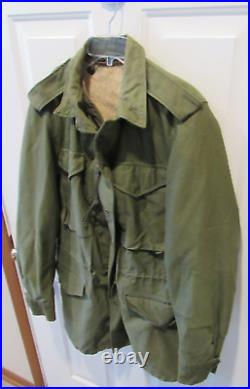 US Field Jacket M-1951 men's size small long Korean War era with liner OD green