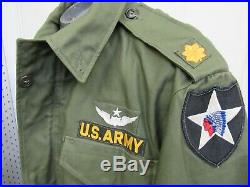 US M1951 Field Jacket Coat Medium Major 2nd Inf Div Senior Pilot Wing Korean War