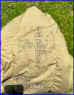 US Military 1951 Korean War Era Mummy arctic down filled Sleeping Bag size reg