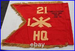 US Military 21 HQ Tigers Den Theater Flag Korean War Jim Jeffords Senator Korea