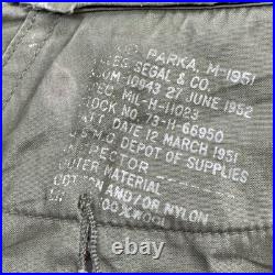 US Military Fishtail Parka Men Medium Sherpa Liner M 1951 Talon Vintage Fur Hood