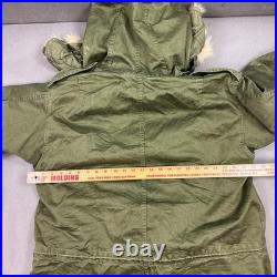 US Military Fishtail Parka Men Medium Sherpa Liner M 1951 Talon Vintage Fur Hood