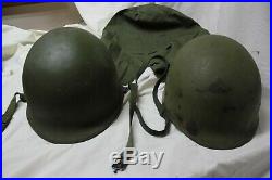 US Military Issue Korean War Vietnam Era M1 Helmet Steel Pot with Liner Set Z6