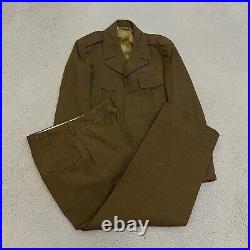 US Military Korean War Uniform Wool Jacket OD M-1950 Jacket 36R Trousers IKE