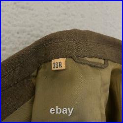 US Military Korean War Uniform Wool Jacket OD M-1950 Jacket 36R Trousers IKE