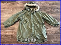 US Military M-1951 Fishtail Parka Wool Hood With Liner Wool 50s Korean War Jacket