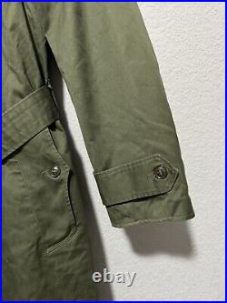 US Military Overcoat OG 107 Trench Coat Parka With Liner Korean War Med S, 1st ID