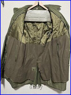 US Military Overcoat OG 107 Trench Coat Parka With Liner Korean War Med S, 1st ID