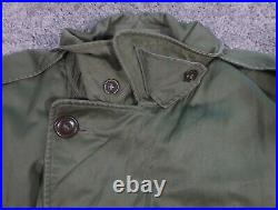 US Military Overcoat OG 107 Trench Coat Wool Liner Korean War Large Long 1953