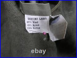 US Military Overcoat OG 107 Trench Coat Wool Liner Korean War Large Long 1953