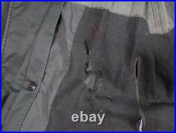 US Military Overcoat OG 107 Trench Coat Wool Liner Korean War Large Long 1953