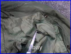 US Military Overcoat OG 107 Trench Coat Wool Liner Korean War Large Long 1953