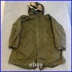US Military Parka Size Large Green Korean War 1951 With Liner & Hood READ