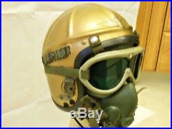 US Navy H-4 Pilots Helmet Size Med MFG Gentex Korean War Era. Complete