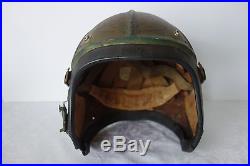 US Navy Pilot helmet with earphones and jack Korean war era