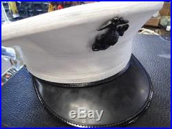 USMC Dress Hat Korean War Era sz 7 1/4 with box VINTAGE/COLLECTOR