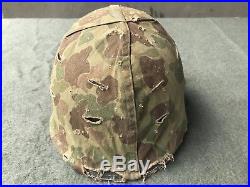USMC Marine Helmet Liner And Camouflage Cover Camo! Korean War WWII