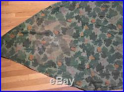 USMC Shelter Half Vine Leaf Mitchell Camouflage Korean War 3 Tent Poles 3 Stakes