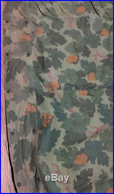 USMC Shelter Half Vine Leaf Mitchell Camouflage Korean War 3 Tent Poles 3 Stakes