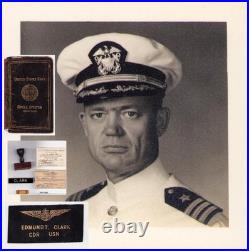 USN Aviator CDR EDMUND T CLARK Grouping Photos ID Stamp Medal Bar (NAS) Memphis