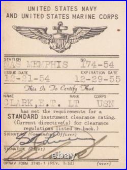 USN Aviator CDR EDMUND T CLARK Grouping Photos ID Stamp Medal Bar (NAS) Memphis