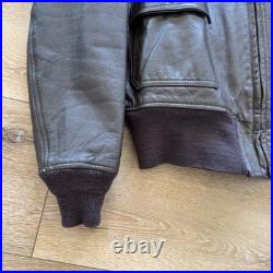 USN G1 Leather Bomber Jacket Mens 48 Korean War Era Military US Navy Flight 50s