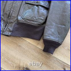 USN G1 Leather Bomber Jacket Mens 48 Korean War Era Military US Navy Flight 50s