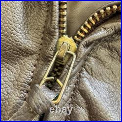 USN G1 Leather Bomber Jacket Mens 48 Korean War Era Military US Navy Flight 50s